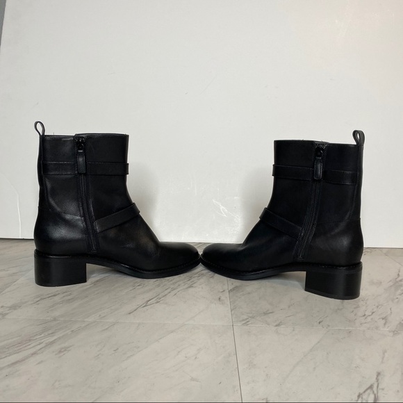 Cole Haan Leela Buckle Black Leather Moto Boot 6 1/2 - Picture 4 of 14